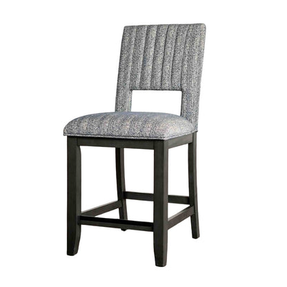 Transitional Blue Gray Fabric Counter Height Dining Chairs for Dining Room