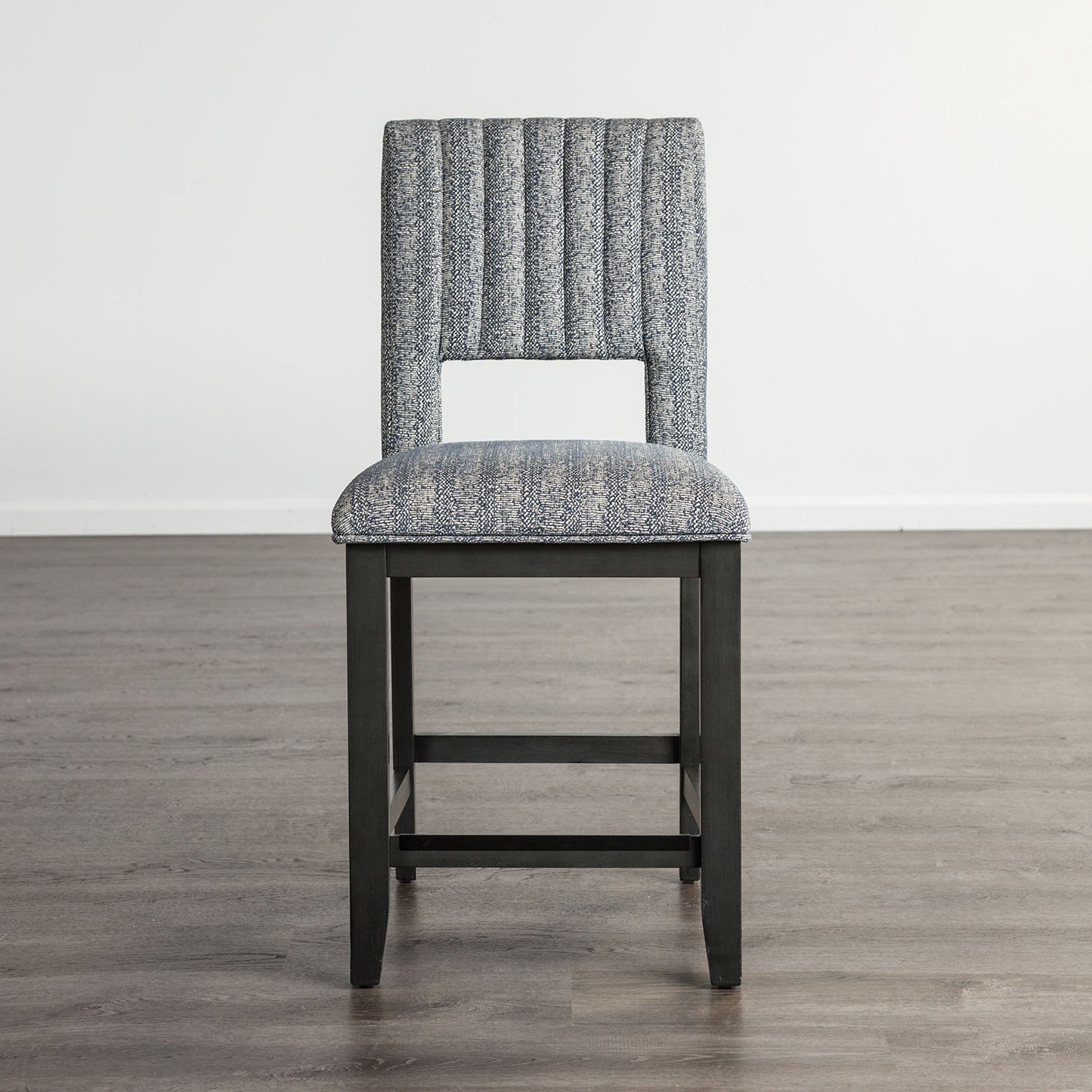 Transitional Blue Gray Fabric Counter Height Dining Chairs for Dining Room