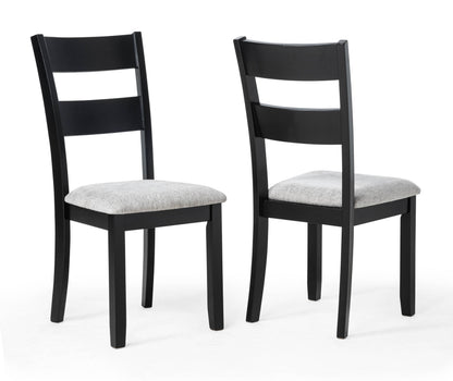 6 Piece Dark Gray Dining Table Set Seats 6