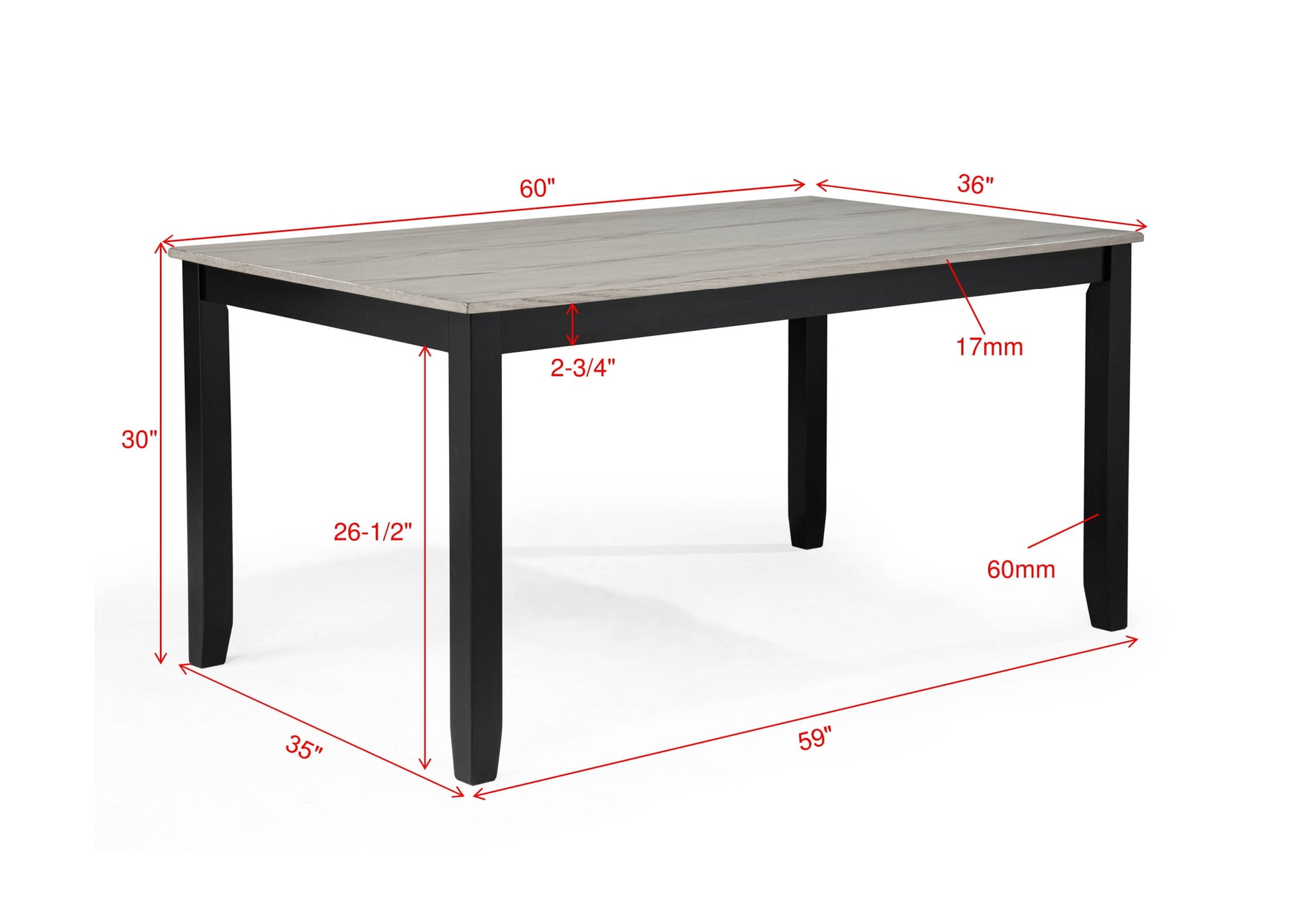 6 Piece Dark Gray Dining Table Set Seats 6