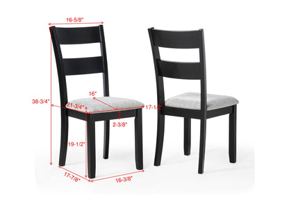 6 Piece Dark Gray Dining Table Set Seats 6