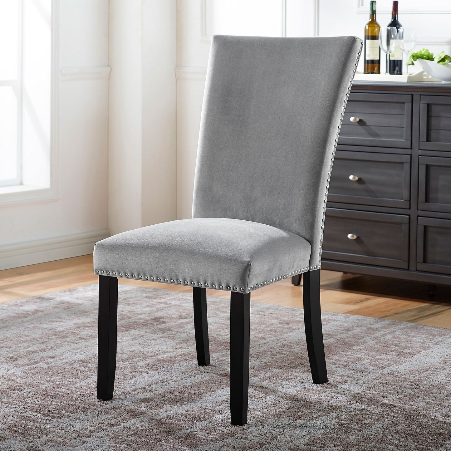 Contemporary Marble Dining Set with Solid Wood Base for Dining Room