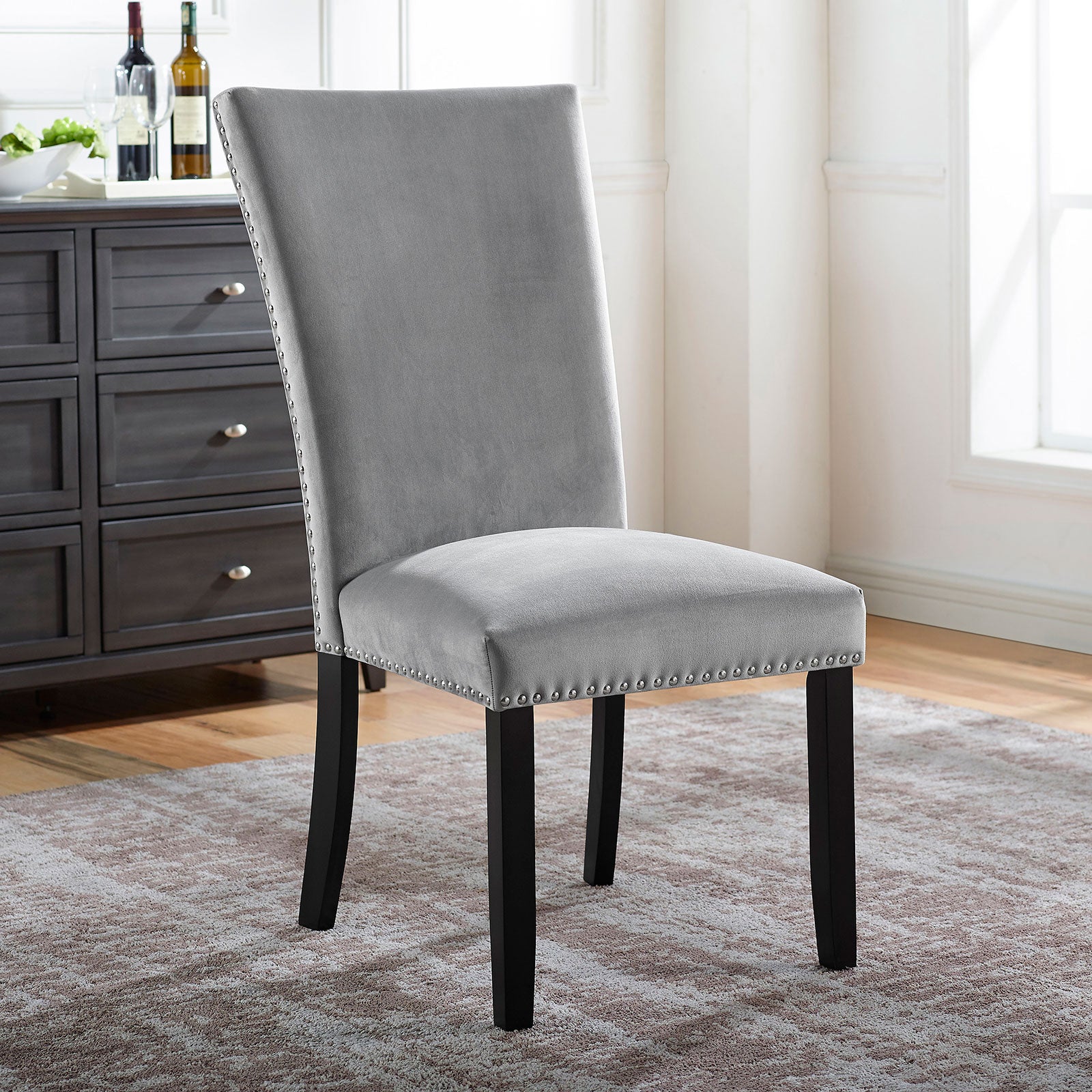 Contemporary Marble Dining Set with Solid Wood Base for Dining Room