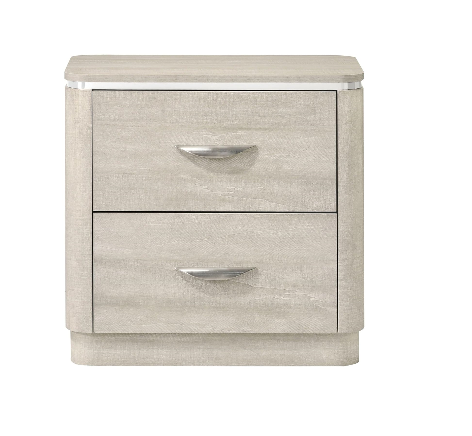 Grey Mix 2 Drawer Nightstand Contemporary Style for Bedroom