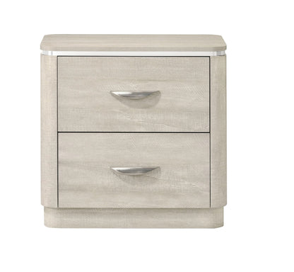 Grey Mix 2 Drawer Nightstand Contemporary Style for Bedroom