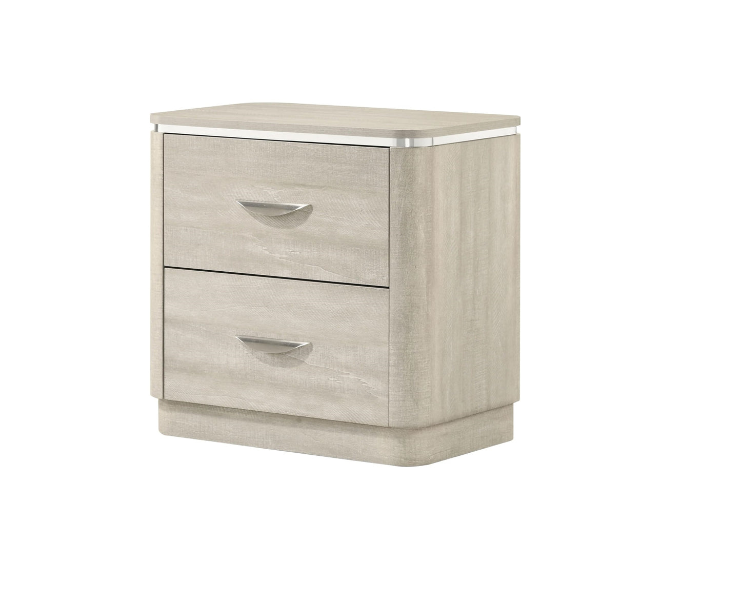 Grey Mix 2 Drawer Nightstand Contemporary Style for Bedroom
