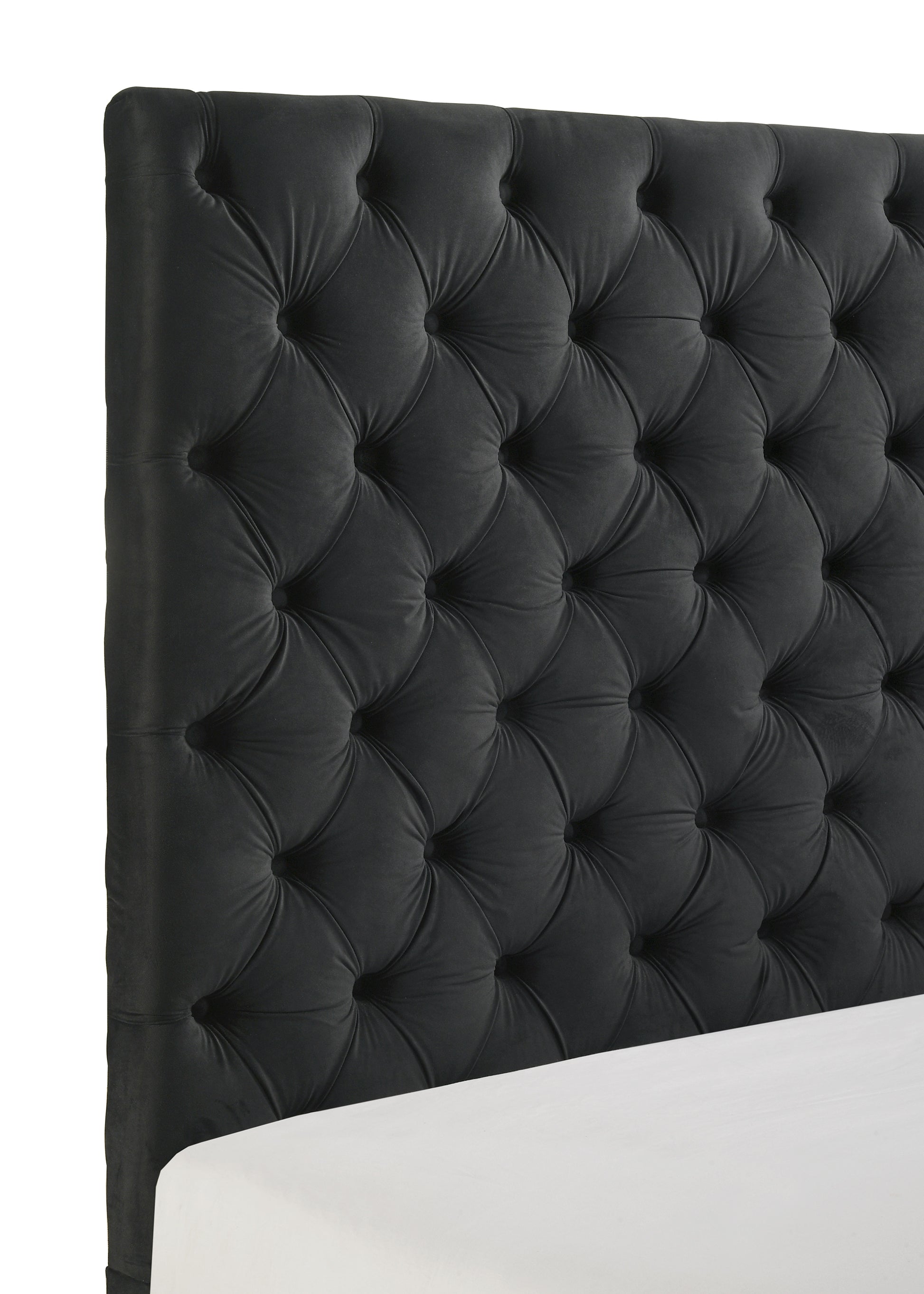 King Size Black Velvet Storage Bed Frame