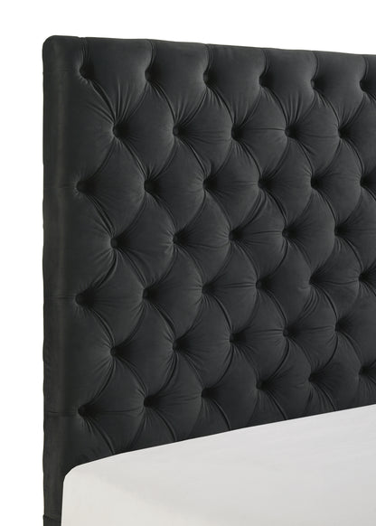 King Size Black Velvet Storage Bed Frame