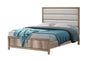 1pc Contemporary Full Size Bed Upholstered Headboard Channel Tufting Element Weathered Gray Finish Rustic