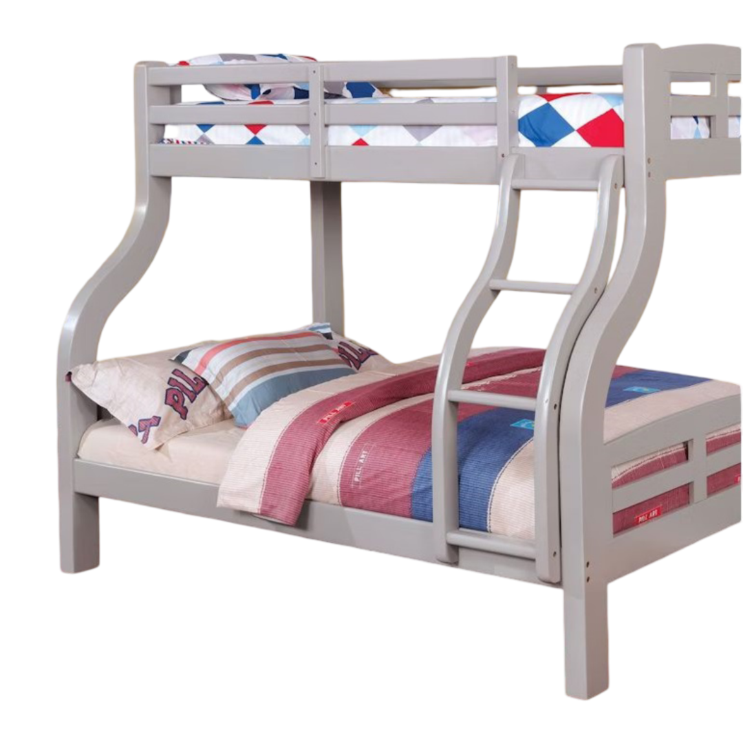 Gray Twin Over Full Bunk Bed - Transitional Style