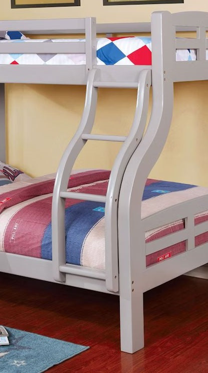 Gray Twin Over Full Bunk Bed - Transitional Style