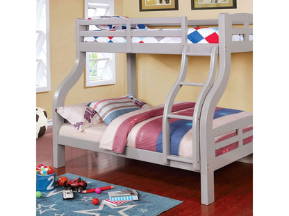 Gray Twin Over Full Bunk Bed - Transitional Style