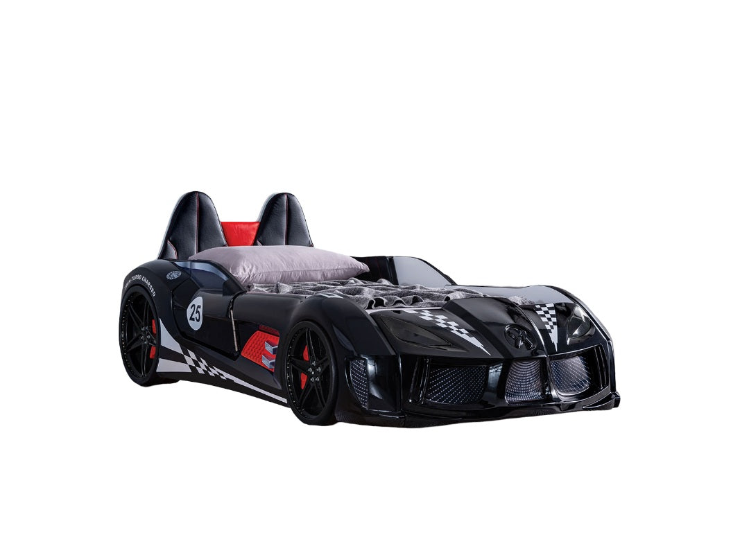 Black Race Car Bed for Kids - Twin Size