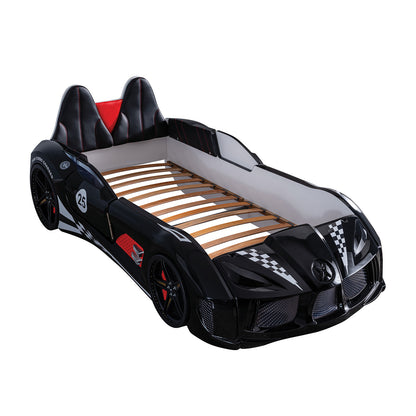 Black Race Car Bed for Kids - Twin Size