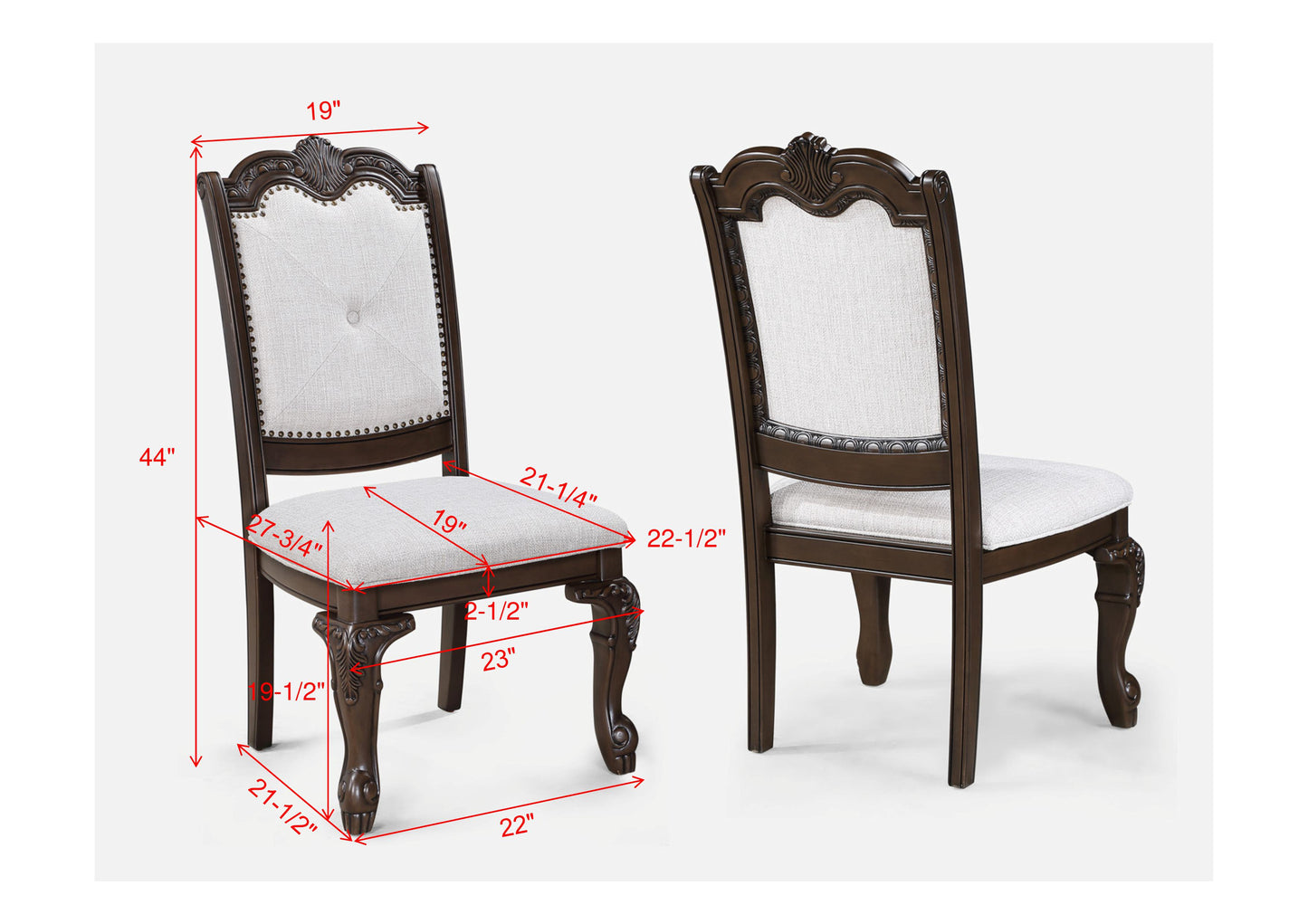 Formal Rectangular Dining Table - 9 Piece Set, Seats 8, 18" Extendable Leaf