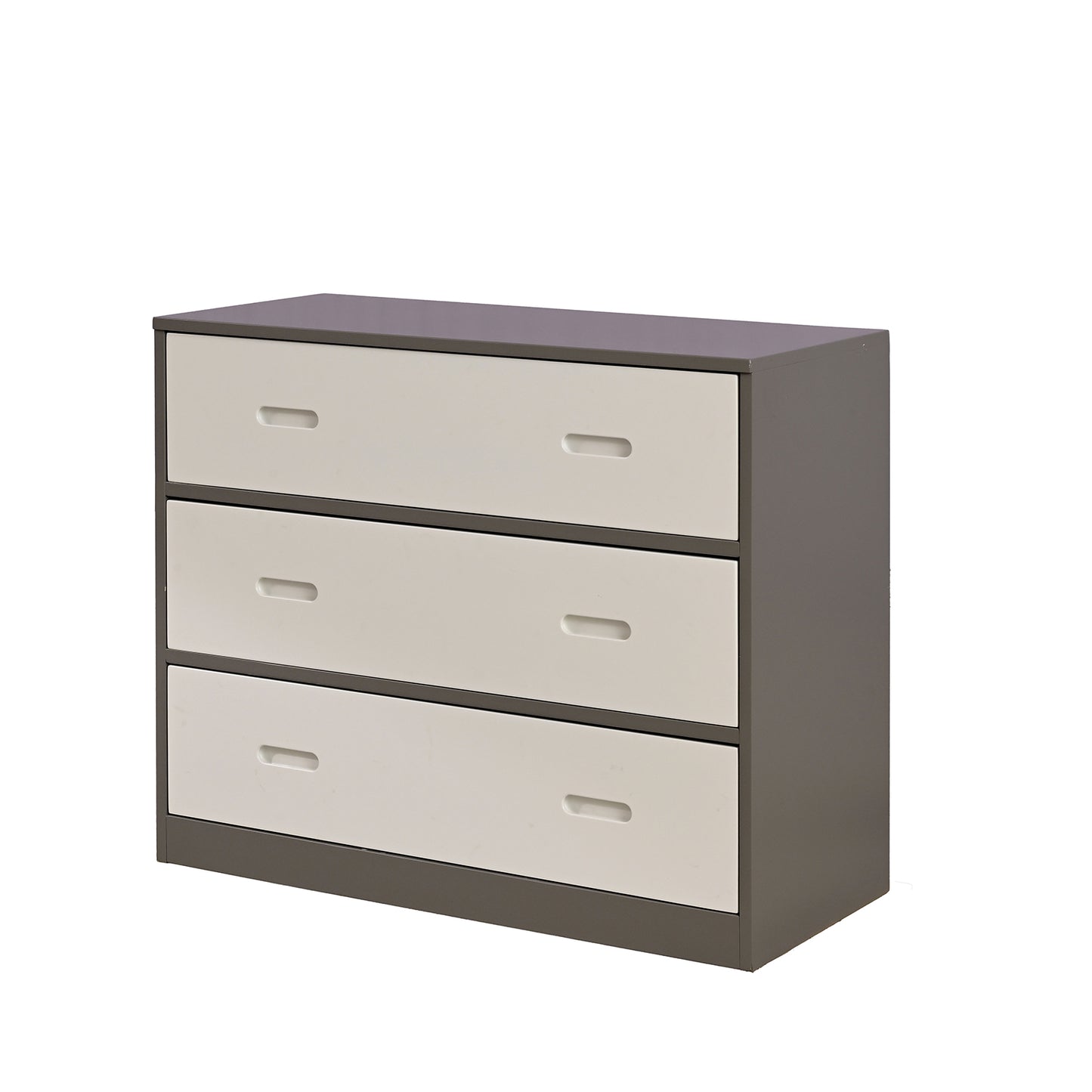 Contemporary Twin Bunk Bed - Gray & White Finish for Bedroom