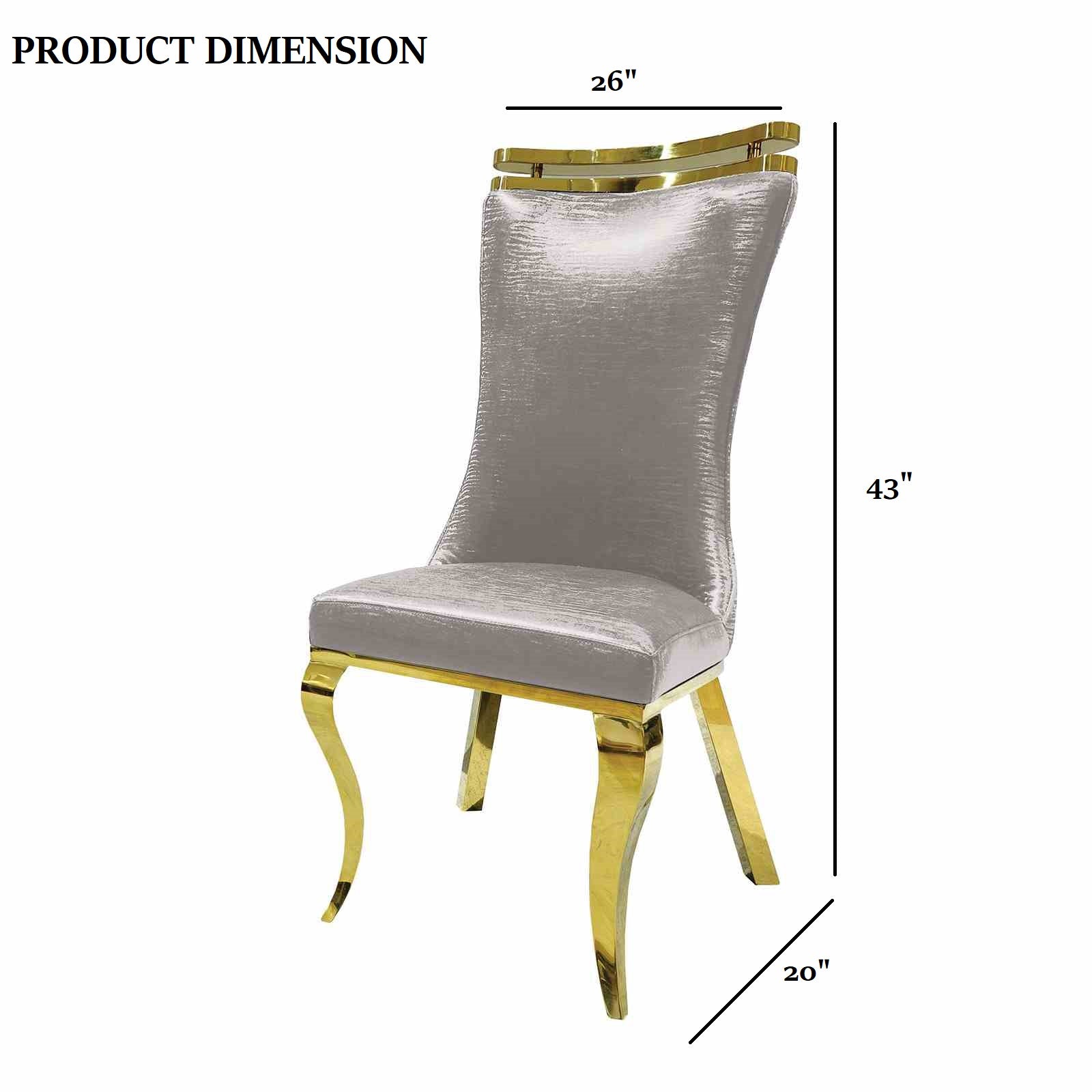White Fabric Dining Chair - Glam Style 2 Piece Set