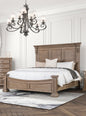 Formal Traditional Look Weathered Oak 1pc Queen Size Bed Panel Headboard Solidwood Carved Details Bedroom Furniture