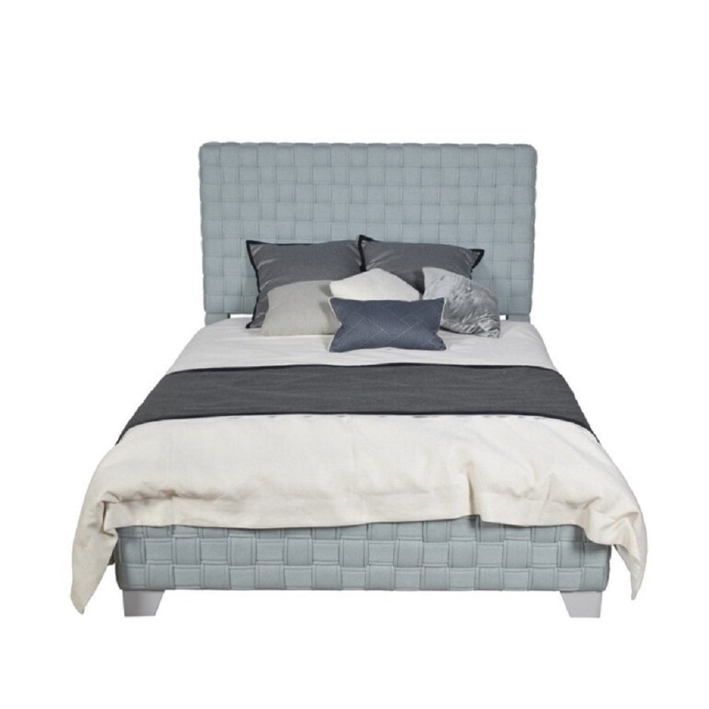 King Size Teal Chenille Upholstered Bed Frame