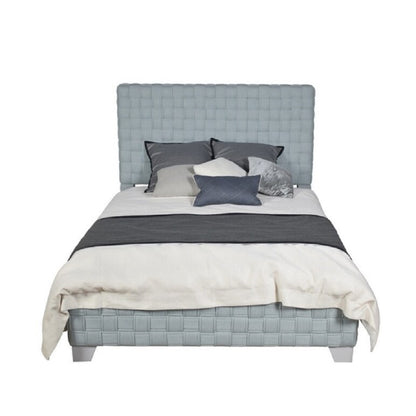King Size Teal Chenille Upholstered Bed Frame