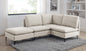 Linen Upholstered Modular Sectional with Metal Legs