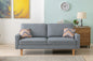 Bari 70"W Gray Linen Sofa with 2 Throw Pillows