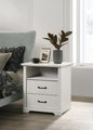 Elettra 22"W White 2-Drawer Nightstand Bedside Table with USB charging  Ports