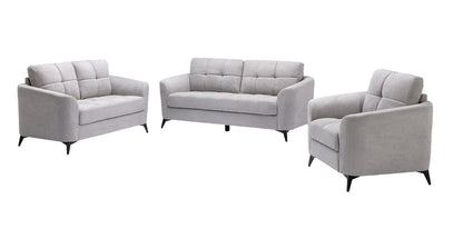 Light Gray Sofa Loveseat Chair Set - 6 Seat Comfort for Living Room