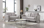 Carlotta Light Gray Woven Fabric Sofa Loveseat Living Room Set