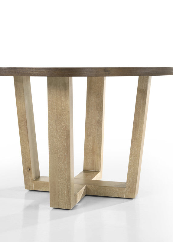 Walnut Round Dining Table Set with Chairs | Solid Wood & MDF