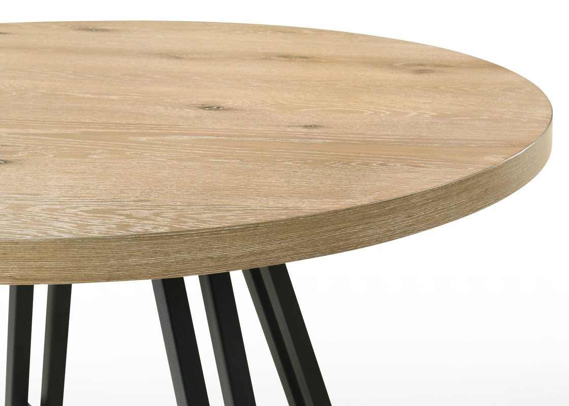 Oak Dining Table Set with Cream Chairs for Kitchen or Dining Room