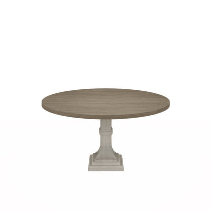 59" Round White Gray Dining Table Set with Chairs
