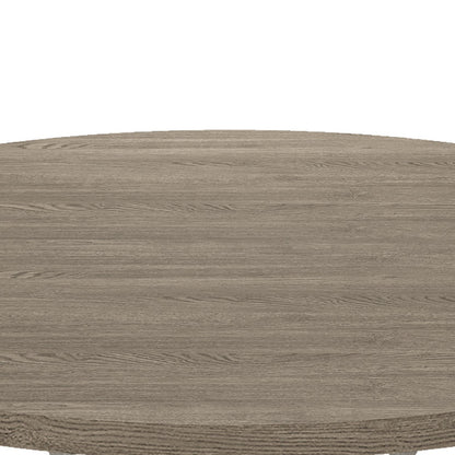 59" Round White Gray Dining Table Set with Chairs