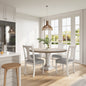 Taranto 59" Round White and Gray 5-Pc Dining Table Set