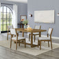 Dafne 5Pc 72" Rectangular Walnut Oak Finish Sled Dining Set