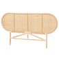 Modern Bohemian Natural Brown Rattan Queen Size Standalone Headboard