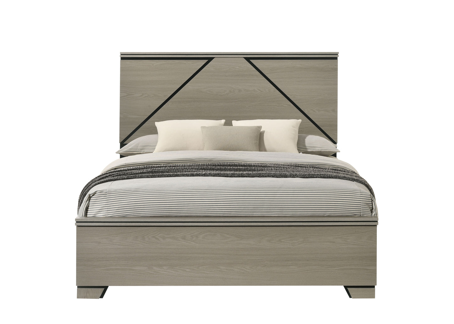 Joanna Weathered Gray Queen Bed w/LED
