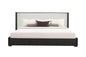 Clayten Beige Linen & Espresso Queen Bed