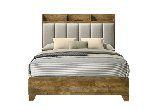 Garcia Light Aspen Brown Queen Bed w/USB