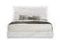 Esther White & Silver High Gloss Queen Bed w/LED