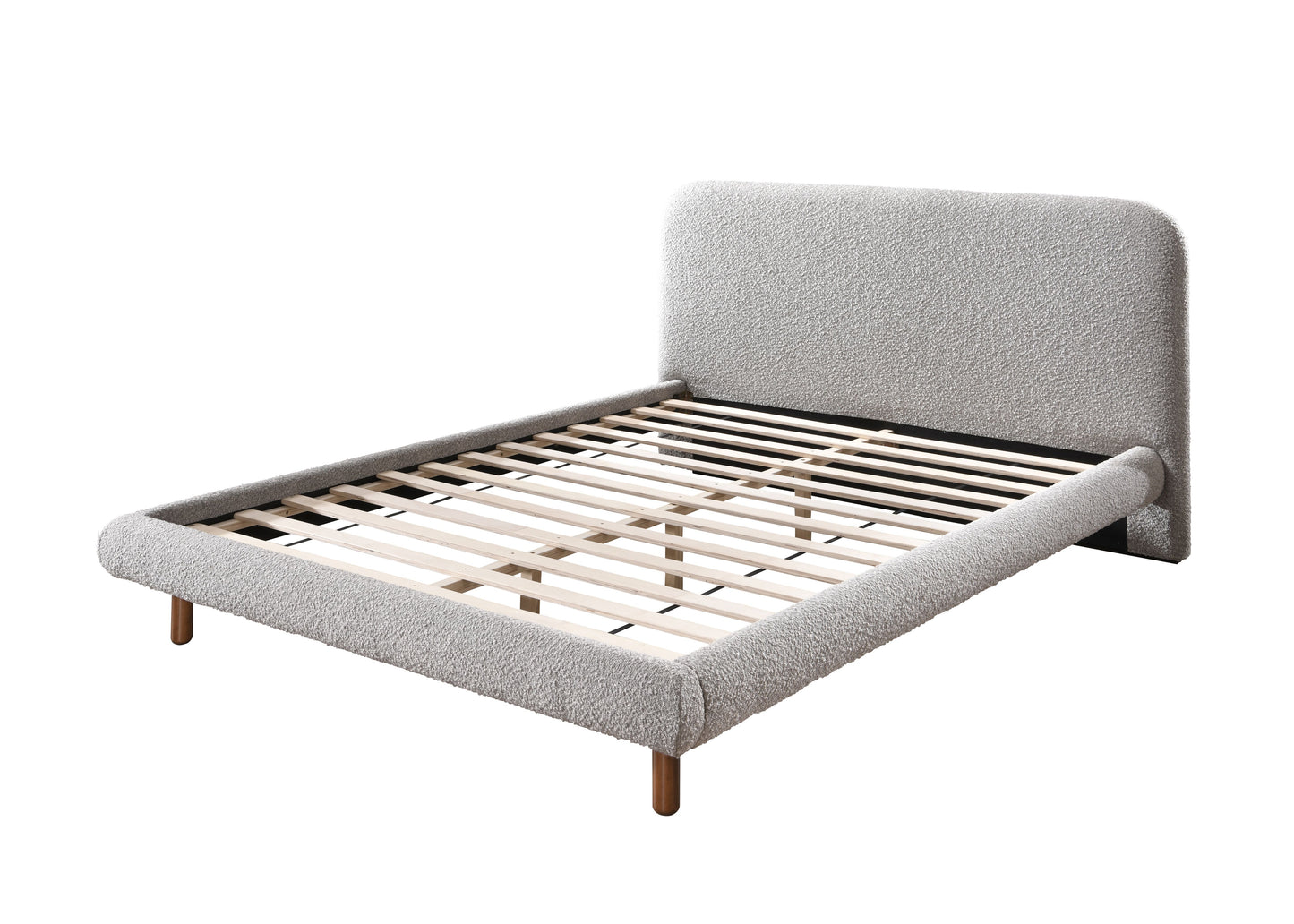 Cleo Gray Boucle Queen Bed