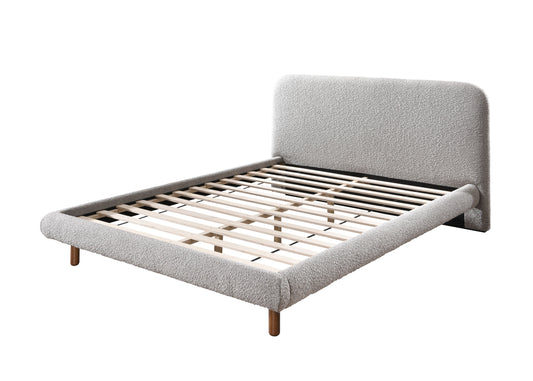 Cleo Gray Boucle Queen Bed