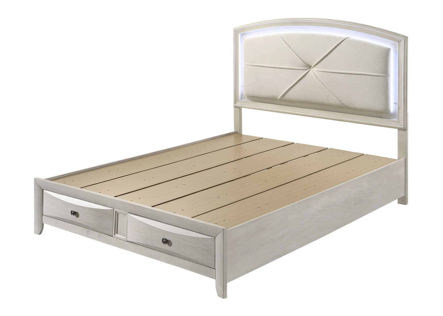 Ramondi Queen Bed - Antique White Storage Bed