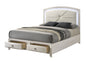 Ramondi Antique White Queen Bed w/Storage & LED