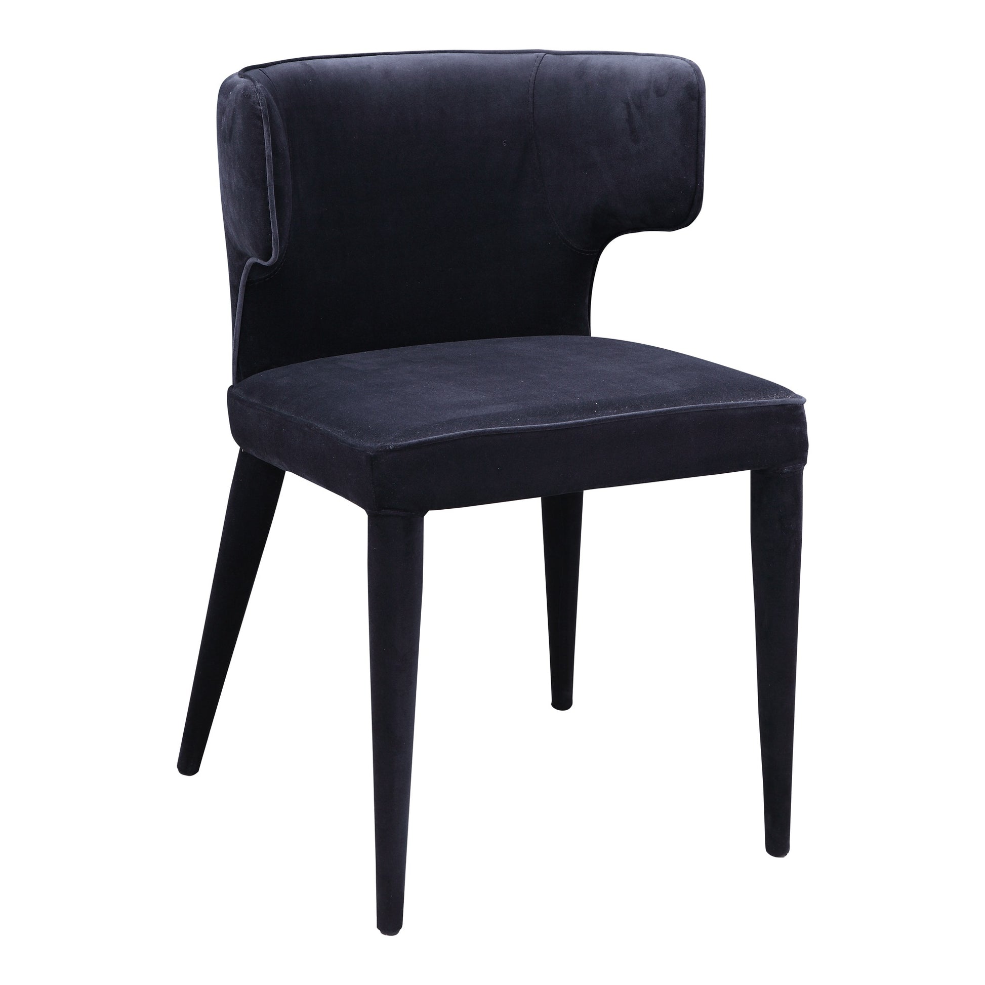 Black Velvet Barrel Dining Chair - 20" x 19" x 31" for Dining Room