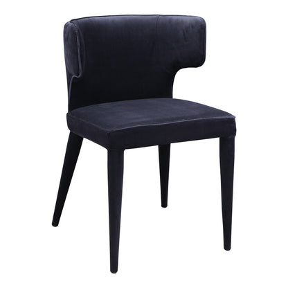Black Velvet Barrel Dining Chair - 20" x 19" x 31" for Dining Room