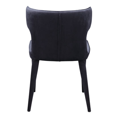 Black Velvet Barrel Dining Chair - 20" x 19" x 31" for Dining Room