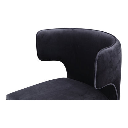 Black Velvet Barrel Dining Chair - 20" x 19" x 31" for Dining Room