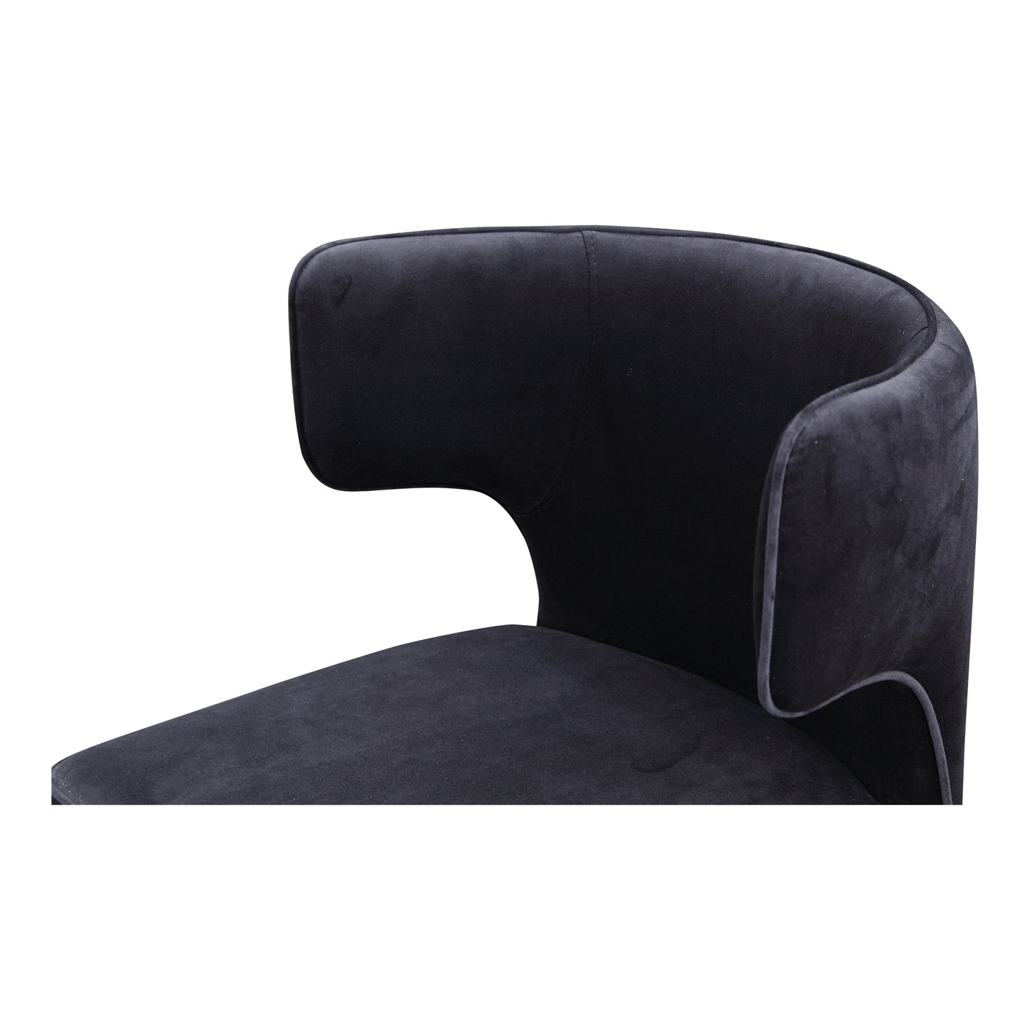 Black Velvet Barrel Dining Chair - 20" x 19" x 31" for Dining Room