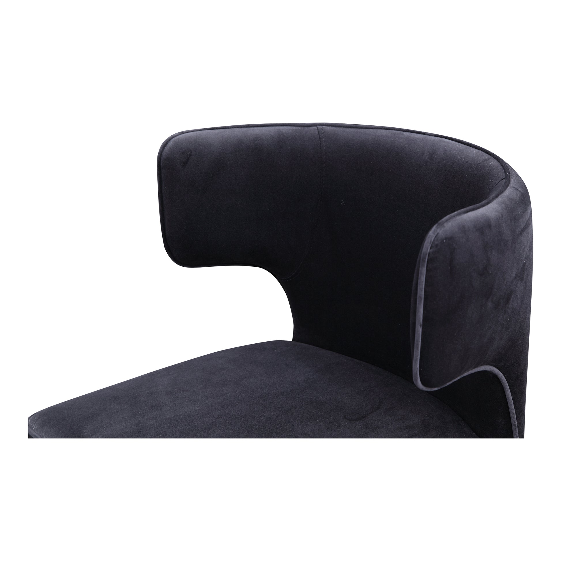 Black Velvet Barrel Dining Chair - 20" x 19" x 31" for Dining Room